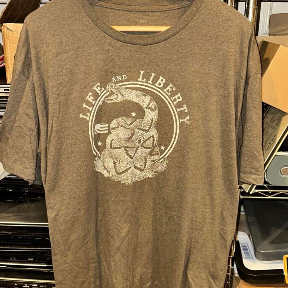 Life-is-good Men's Brown and Tan T-shirt